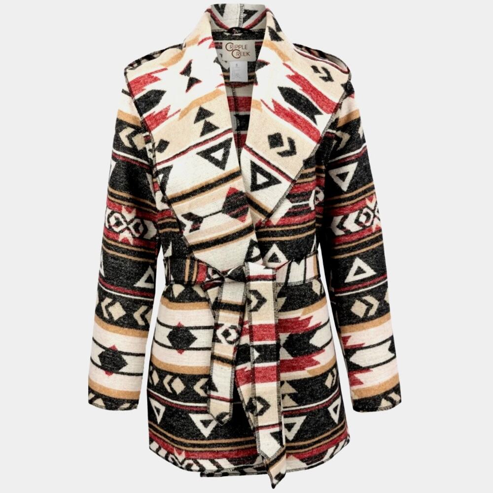 Cripple Creek Navajo Blanket Wrap Hooded Jacket NWT L